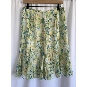 Pendleton Womans Silk Paneled Flared A-Line Floral Skirt Multi-Color